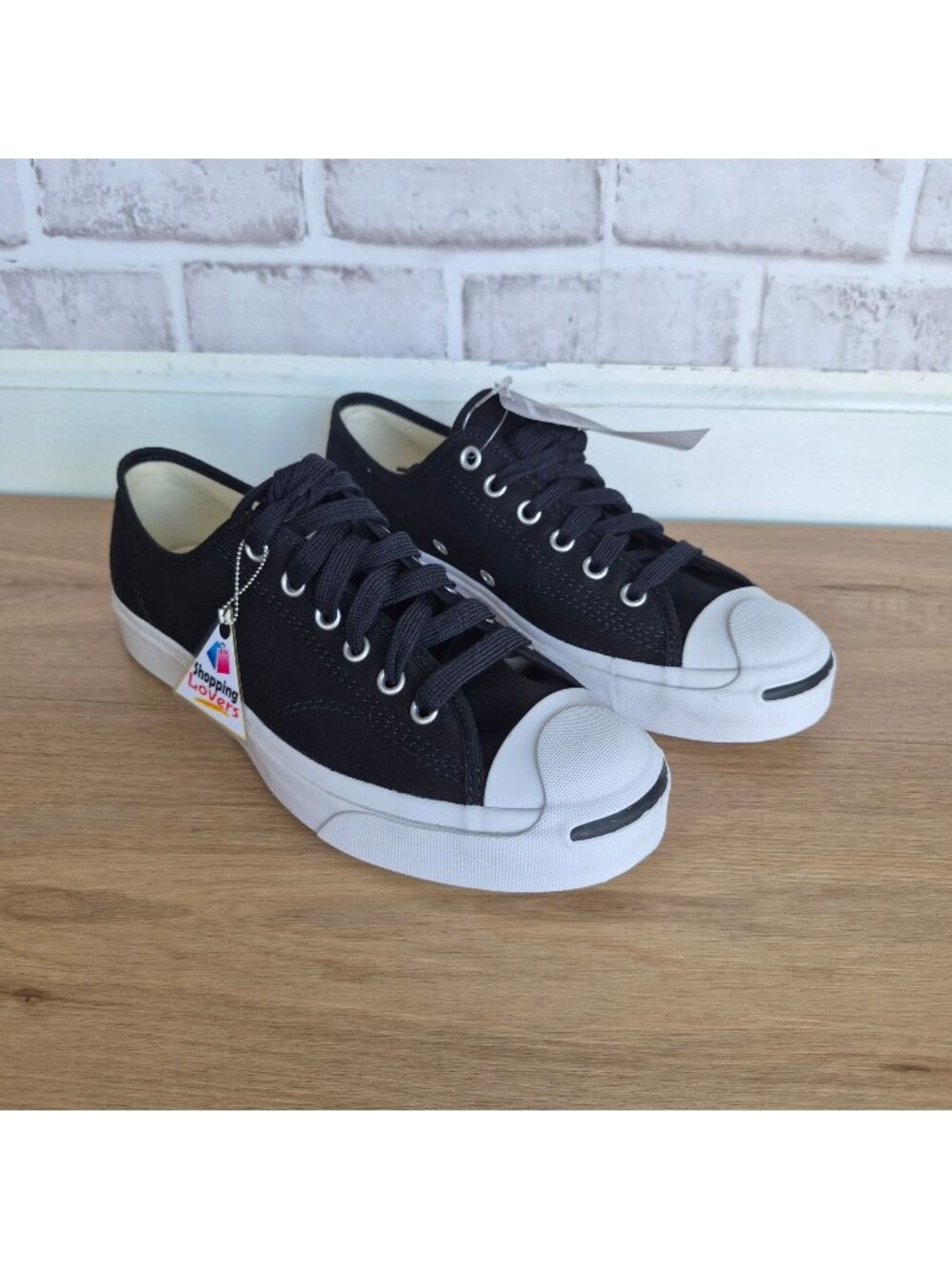 ⭐Converse Jack Purcell JP OX Canvas Sz 6 Men Shoes Sneakers Black White 164056C